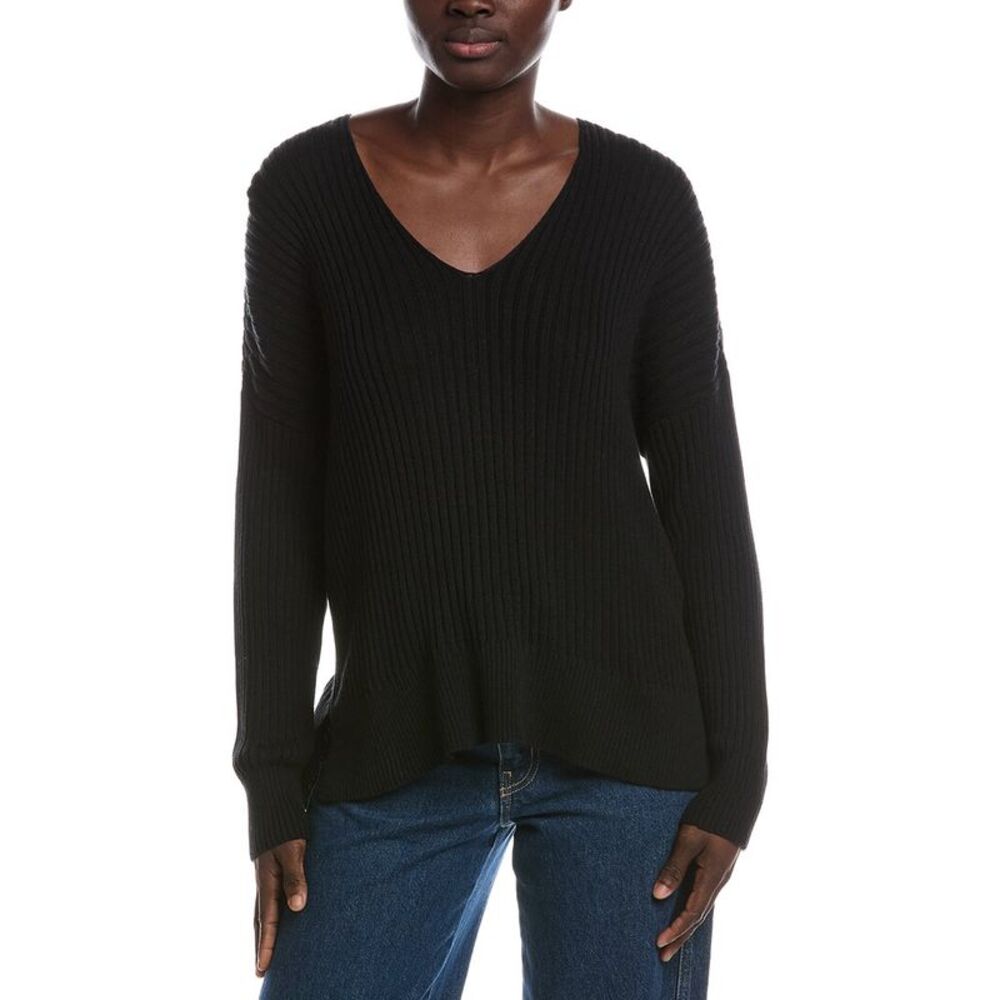 Eileen Fisher Womens V-Neck Sweater, Black